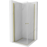 Mexen Pretoria Duo hinged shower cabin 100 x 100 cm, transparent, gold - 852-100-100-50-00-02