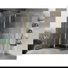 Mexen Mist L Duo scharnierende douchecabine 120 x 90 cm, transparant, geborsteld goud - 8A4L-120-090-55-00