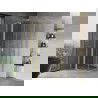 Mexen Mist L Δίπορτη καμπίνα ντους 100 x 100 cm, διαφανής, βουρτσισμένο χρυσό