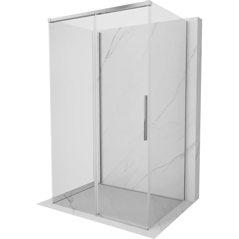 Mexen Rox-3S 3-seinaline lükandustega dušikabiin 100 x 95 cm, läbipaistev, kroom - 8C2-100-095-01-00-3S