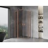 Mexen Mist L Duo Hinged Shower Cabin 100 x 100 cm, Transparent, Brushed Copper - 8A4L-100-100-65-00
