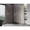 Mexen Mist L Duo Duschkabine schwenkbar 100 x 100 cm, transparent, gebürstetes Kupfer - 8A4L-100-100-65-00
