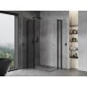 Cabine de douche à battant Mexen Mist L Duo 110 x 90 cm, transparente, noire - 8A4L-110-090-70-00