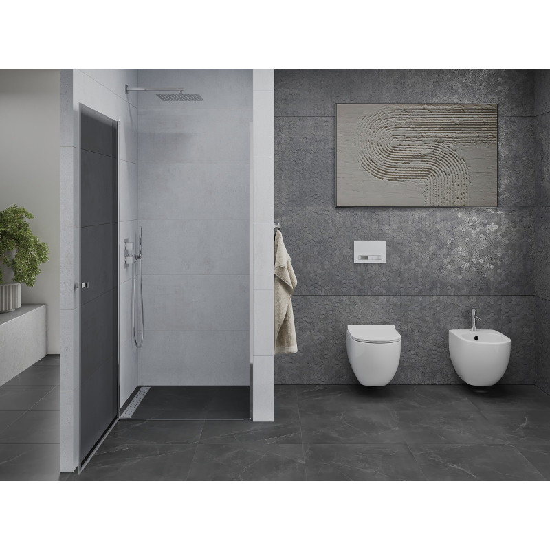Mexen Pretoria drzwi prysznicowe uchylne 100 cm, grafit, chrom  - 852-100-000-01-40