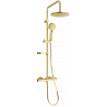 Mexen KX40 utanpåliggande duschset med regndusch och termostatblandare, guld - 771504091-50