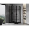 Mexen Mist L Duo Duschkabine schwenkbar 100 x 90 cm, schwarzes Gitter, schwarz - 8A4L-100L-090P-70-77