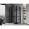 Mexen Mist L Duo cabine de douche pivotante 115 x 100 cm, grille noire, noir - 8A4L-115L-100P-70-77
