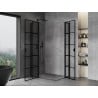 Mexen Mist L Duo cabine de douche pivotante 115 x 100 cm, grille noire, noir - 8A4L-115L-100P-70-77