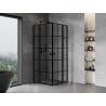 Mexen Mist L Duo 115 x 115 cm Hinged Shower Enclosure, Black Grid, Black - 8A4L-115L-115P-70-77