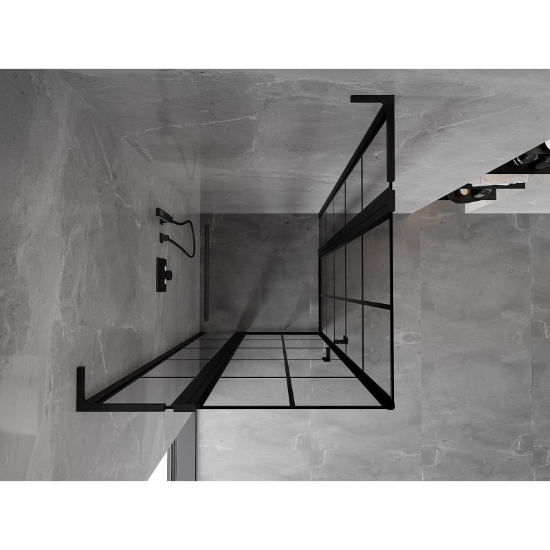 Mexen Mist L Duo kabina prysznicowa uchylna 115 x 115 cm, czarna kratka, czarna - 8A4L-115L-115P-70-77