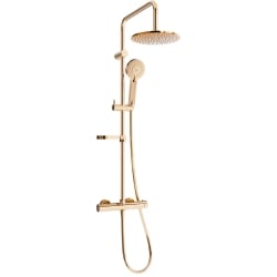 Mexen KX40 virszienas dušas komplekts ar lietus dušu un termostatisko bateriju, rozā zelts - 771504091-60