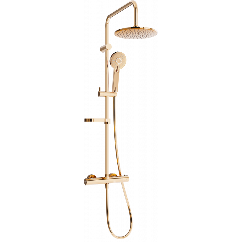 Mexen KX40 Aufputz-Duschset mit Regendusche und Thermostatarmatur, Roségold - 771504091-60