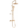 Mexen KX40 conjunto de ducha expuesto con cabezal de lluvia y grifo termostático, oro rosa - 771504091-60