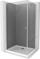Mexen Pretoria kabina prysznicowa uchylna 100 x 70 cm, grafit, chrom + brodzik Flat - 852-100-070-01-40-4010