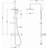 Mexen KX40 utanpåliggande duschset med regndusch och termostatblandare, borstad gun gray - 771504091-66
