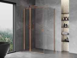 Mexen Mist T Nihajna pršni kabinet 85 x 110 cm, prozoren, brušeni baker - 8A4T-085-110-65-00