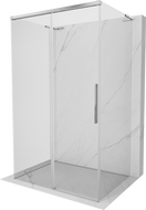 Mexen Rox-3S L tuš kabina na tri zida, klizna vrata 125 x 70 cm, prozirna, krom - 8C2L-125-070-01-00-3S