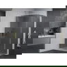 Mexen Pretoria douchecabine scharnierend 100 x 90 cm, grafiet, chroom + Flat douchebak - 852-100-090-01-40-4010