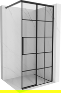 Mexen Rox paroi de douche Walk-in droite 75 x 200 cm, grille noire 8 mm, noire - 8C2-075-003-70-77-P