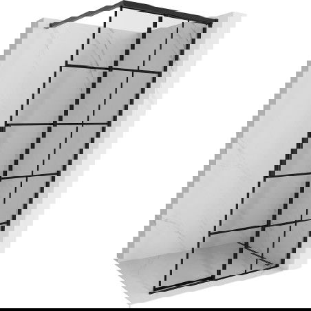Mexen Rox duschvägg Walk-in höger 80 x 200 cm, svart rutmönster 8 mm, svart - 8C2-080-003-70-77-P