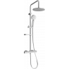 Mexen KX40 conjunto de duche de superfície com chuveiro de teto e misturadora termostática, cinza escovado - 771504091-66