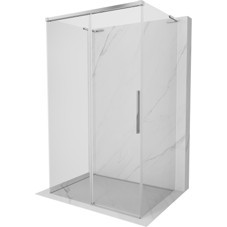 Mexen Rox-3S L 3-seinaline liuguks dušinurk 140 x 75 cm, läbipaistev, kroom - 8C2L-140-075-01-00-3S