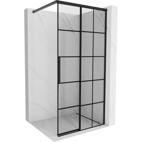 Mexen Rox Walk-in desna tuš stijena 100 x 200 cm, crna rešetka 8 mm, crna - 8C2-100-003-70-77-P