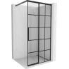 Mexen Rox paroi de douche Walk-in droite 100 x 200 cm, grille noire 8 mm, noir - 8C2-100-003-70-77-P