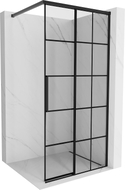 Mexen Rox zidna stijena Walk-in desna 120 x 200 cm, crna rešetka 8 mm, crna - 8C2-120-003-70-77-P