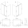 Mexen Rox-3S 3-seitige Duschkabine, verschiebbar, 90 x 75 cm, transparent, weiß - 8C2-090-075-20-00-3S