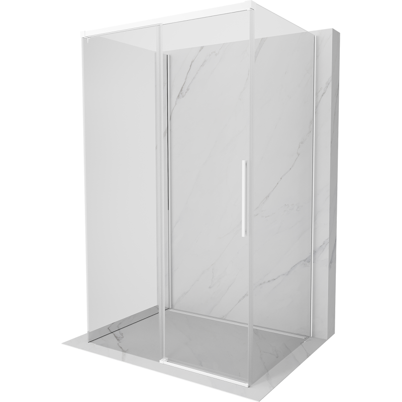 Mexen Rox-3S kabina prysznicowa 3-ścienna rozsuwana 125 x 75 cm, transparent, biała - 8C2-125-075-20-00-3S