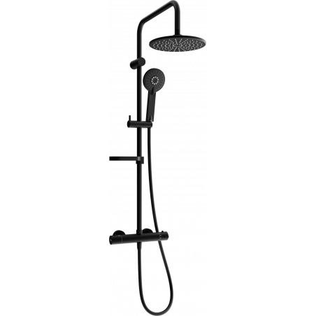 Mexen KX40 exposed shower set with rain shower and thermostatic mixer, black - 771504091-70