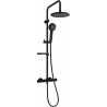 Mexen KX40 exposed shower set with rain shower and thermostatic mixer, black - 771504091-70