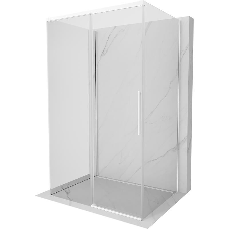 Mexen Rox-3S cabine de duche deslizante 3 paredes 150 x 75 cm, transparente, branco - 8C2-150-075-20-00-3S
