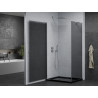 Mexen Pretoria tuš kabina s preklopnim vratima 100 x 80 cm, grafit, krom + plitica Flat, crna - 852-100-080-01-40-4070