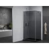 Mexen Pretoria cabine de douche pivotante 100 x 80 cm, graphite, chrome + receveur Flat, noir - 852-100-080-01-40-4070