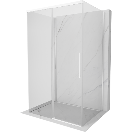 Mexen Rox-3S driedelige douchecabine, schuifdeur 160 x 85 cm, transparant, wit - 8C2-160-085-20-00-3S