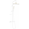 Mexen KX49 Aufputz-Duschset mit Regenbrause und Thermostatarmatur, Weiß/Gold - 771504091-25