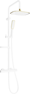 Mexen KX49 utanpåliggande duschset med regndusch och termostatblandare, vit/guld - 771504091-25