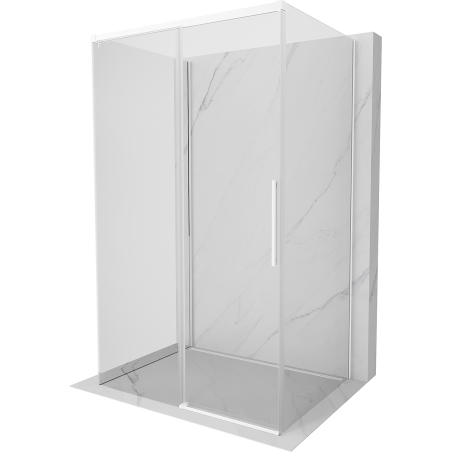 Mexen Rox-3S 3-wall sliding shower enclosure 150 x 110 cm, transparent, white - 8C2-150-110-20-00-3S