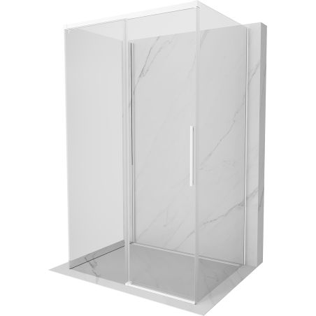 Mexen Rox-3S cabine de douche à 3 parois coulissante 155 x 110 cm, transparent, blanc - 8C2-155-110-20-00-3S
