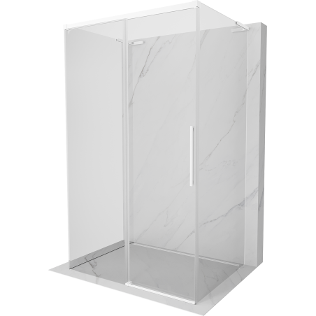 Mexen Rox-3S L 3-seinaline lükandustega dušikabiin, 100 x 70 cm, läbipaistev, valge - 8C2L-100-070-20-00-3S
