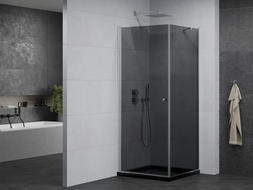 Mexen Pretoria cabine de douche pivotante 100 x 100 cm, graphite, chrome + receveur plat, noir - 852-100-100-01-40-4070