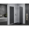 Mexen Pretoria cabine de douche pivotante 100 x 100 cm, graphite, chrome + receveur plat, noir - 852-100-100-01-40-4070