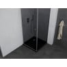 Mexen Pretoria kabina prysznicowa uchylna 100 x 100 cm, grafit, chrom + brodzik Flat, czarny - 852-100-100-01-40-4070