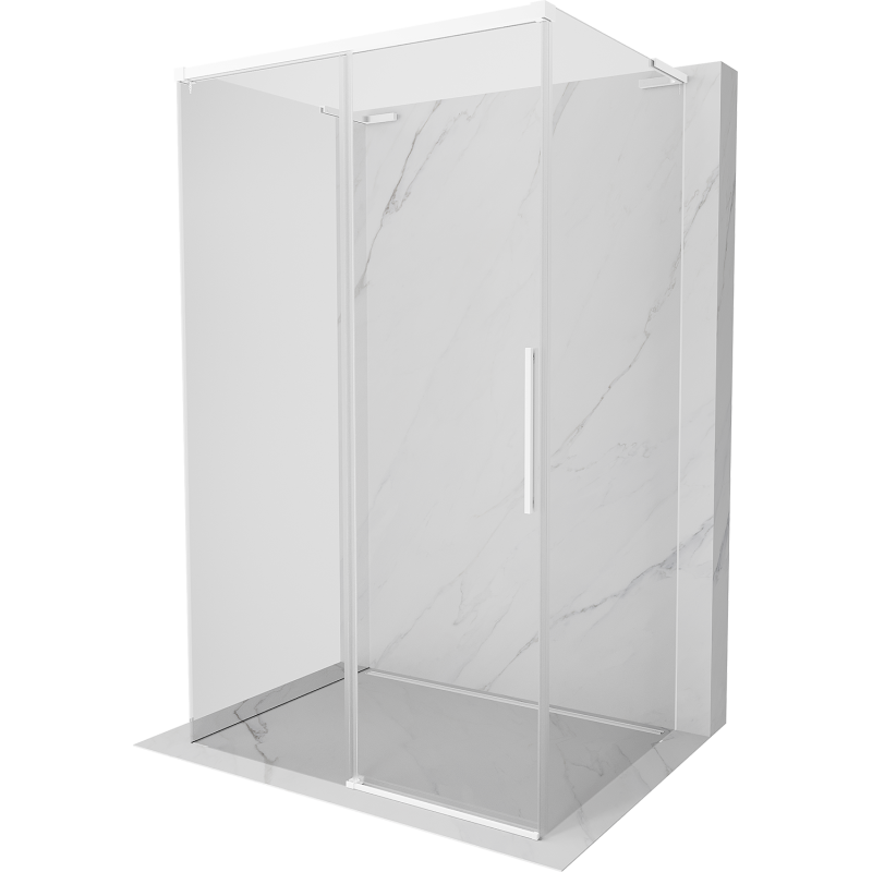 Mexen Rox-3S L kabina prysznicowa 3-ścienna rozsuwana 125 x 85 cm, transparent, biała - 8C2L-125-085-20-00-3S