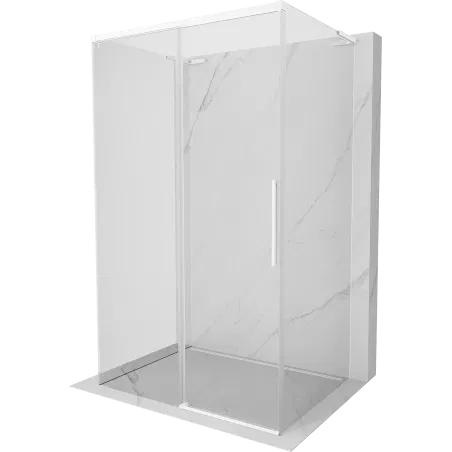 Mexen Rox-3S L 3-sided sliding shower cabin 125 x 85 cm, transparent, white - 8C2L-125-085-20-00-3S