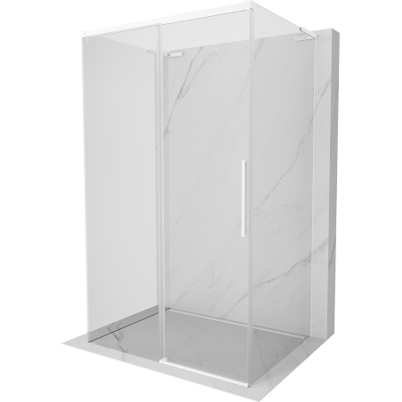 Mexen Rox-3S L 3-sienu bīdāmā dušas kabīne 135 x 100 cm, caurspīdīga, balta - 8C2L-135-100-20-00-3S