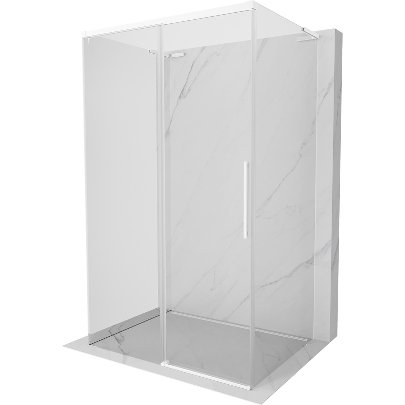 Mexen  Rox-3S L kabina prysznicowa 3-ścienna rozsuwana 160 x 100 cm, transparent, biała - 8C2L-160-100-20-00-3S