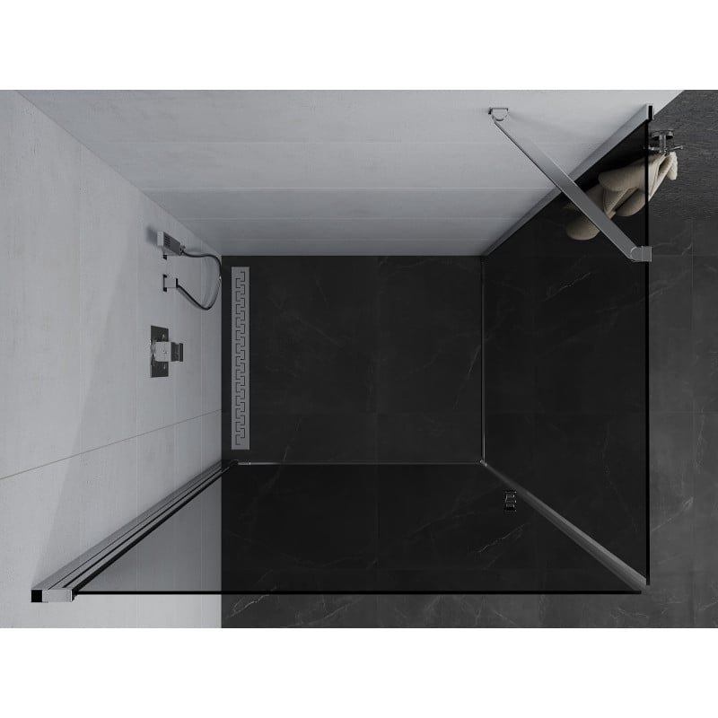Mexen Pretoria Hinged Shower Enclosure 100 x 120 cm, Graphite, Chrome - 852-100-120-01-40